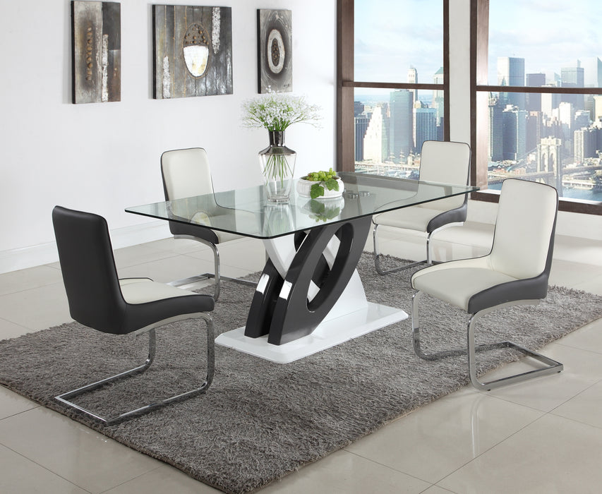 Modern Glass Top Dining Table