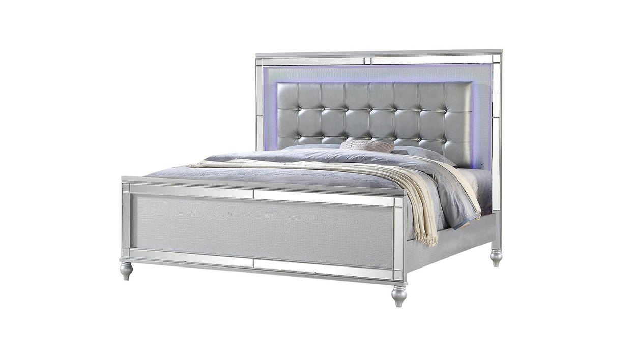 Sterling Bed – Sterling King Bed Silver by Galaxy Home Furnishings