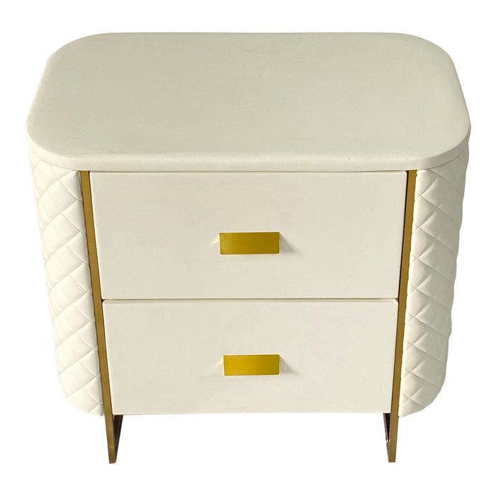Timeless White and Gold End Table