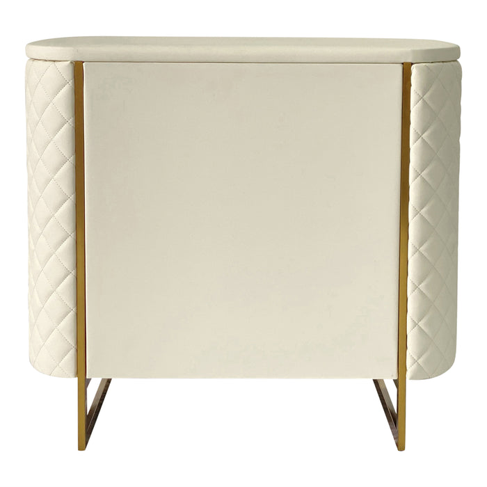 Timeless White and Gold End Table