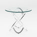 Contemporary 24" Round Glass Lamp Table w/ Multi Ring Base 4036-LT