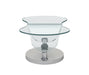 Contemporary Motion Glass Top Cocktail Table w/ Steel Base 2062-CT