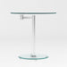 24" Rotating Round Glass Lamp Table w/ Steel Base 8090-LT