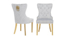 Simba Dining Chair – Simba Gold Legs Light Gray - 2 Chairs per BOX by Galaxy Home Furnishings