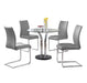 Dining Set w/ Glass Top Bistro Table & 4 Cantilever Side Chairs T-311-JANE-5PC-GRY