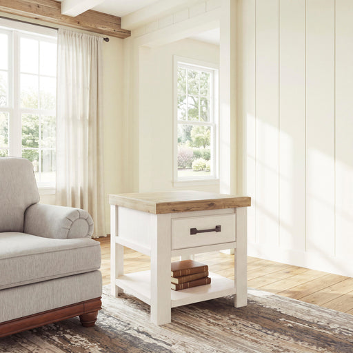 Savonport End Table - White/Brown
