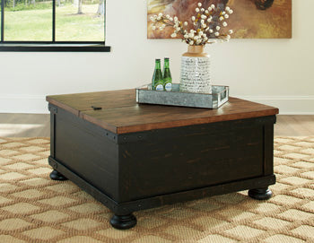 Valebeck Chairside End Table - Black/Gray;Brown/Beige