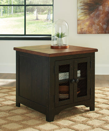 Valebeck Chairside End Table - Black/Gray;Brown/Beige