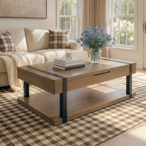 Jorannti Lift-Top Coffee Table - Medium Brown