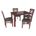Ottomanson Oro Collection Espresso Wooden 4 Person Table for Dining Set (Table Only) T7006-ESP-4