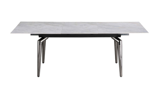 Marbleized Sintered Stone Top Table w/ Pop-up Extension TABATHA-DT