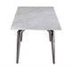 Marbleized Sintered Stone Top Table w/ Pop-up Extension TABATHA-DT