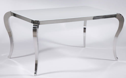 Starphire Glass Top Dining Table w/ Cabriole Steel Base TERESA-DT