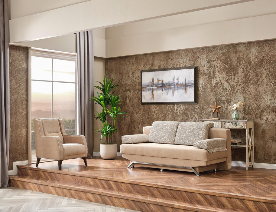 Trendy Beige Living Room Set