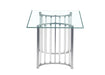 44"x 84" Glass Top Dining Table w/ Steel & Acrylic Base TRISHA-DT-CHM-4484
