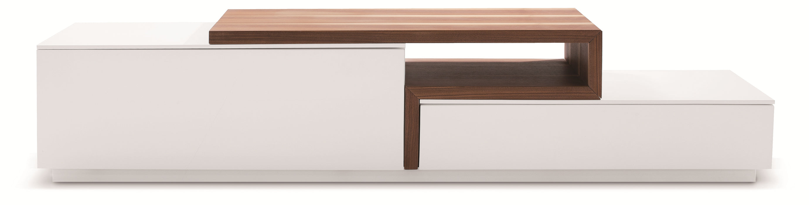 TV Stand 045 in White High Gloss & Walnut 17874