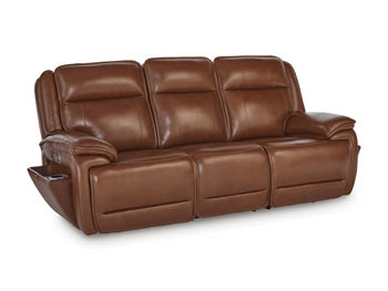 Healy Pier Power Reclining Sofa and Loveseat - Brown/Beige