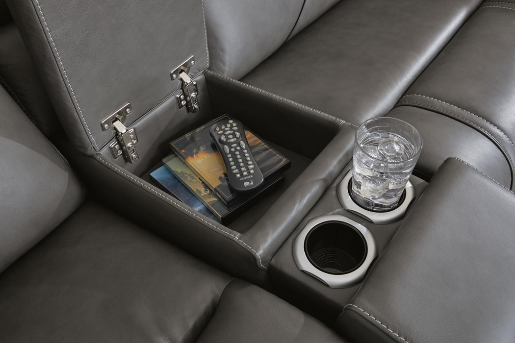 5Z - Pittson 3-Piece Power Reclining Sectional Loveseat with Console - image 4