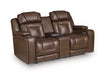 Mestrino Power Reclining Loveseat with Fridge Cooler - Hickory