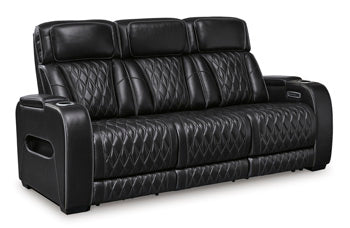 Boyington Power Reclining Loveseat with Console - Black/Gray