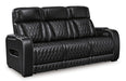Boyington Power Reclining Loveseat with Console - Black/Gray