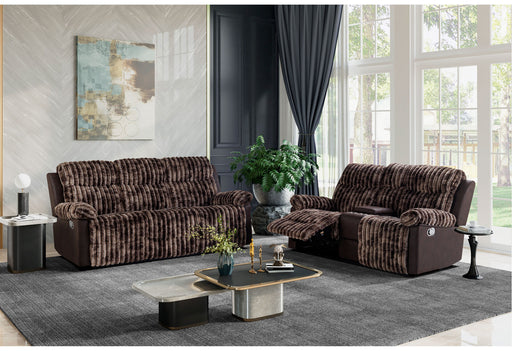 U6028 Reclining Sofa/Console Reclining Loveseat - Brown
