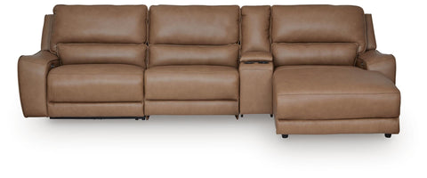 Sofá seccional reclinable de 4 piezas DeepWakes con chaise longue y consola de almacenamiento