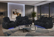 U8000 Power Console Reclining Loveseat/ Power Reclining Sofa - Black