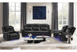 U8879 Power Reclining Sofa - Charcoal w//Black Welt