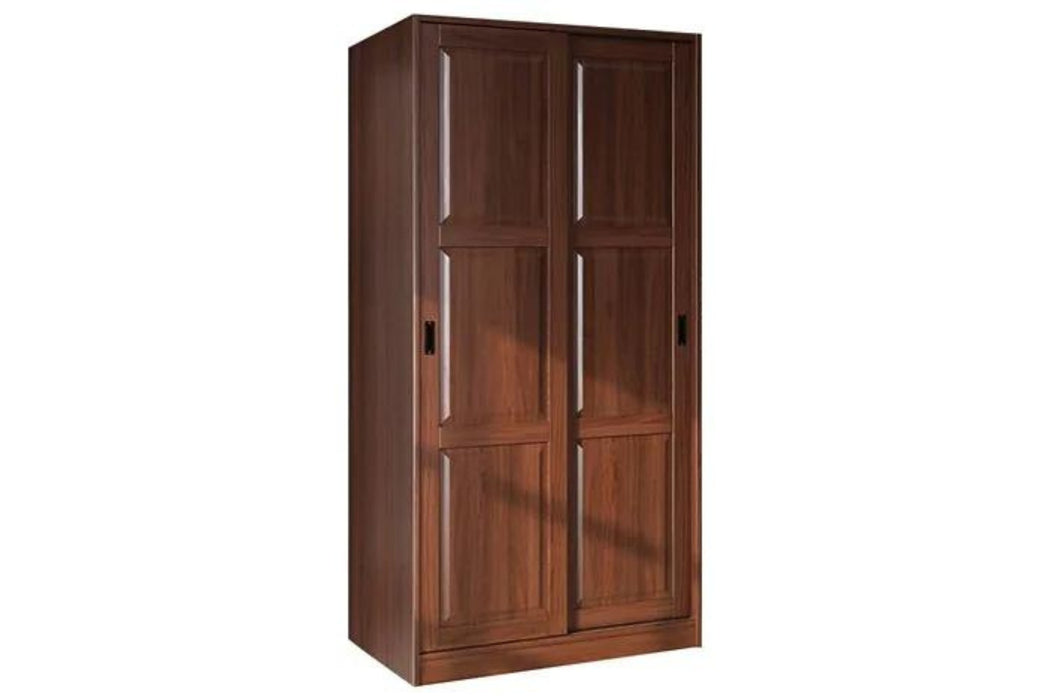 5663 - 100% Solid Wood 2-Sliding Door Wardrobe - Mocha