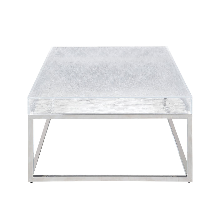 Contemporary Square Cocktail Table w/ Acrylic Top & Steel Frame VALERIE-CT-SQ