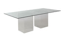 Contemporary 72" Rectangular Glass Dining Table VALERIE-DT-RCT-4272