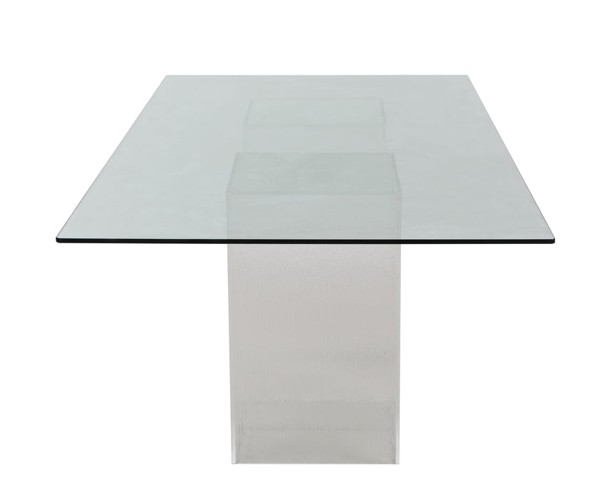 Contemporary 84" Rectangular Glass Dining Table VALERIE-DT-RCT-4484