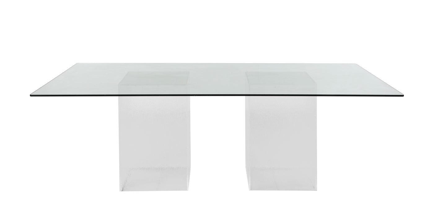 Contemporary 84" Rectangular Glass Dining Table VALERIE-DT-RCT-4484