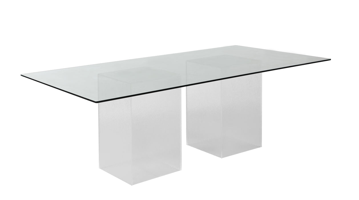 Contemporary 84" Rectangular Glass Dining Table VALERIE-DT-RCT-4484