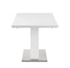 Contemporary Pop-Up-Extendable White Glass Dining Table VANESSA-DT