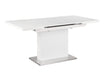 Contemporary Pop-Up-Extendable White Glass Dining Table VANESSA-DT