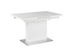 Contemporary Pop-Up-Extendable White Glass Dining Table VANESSA-DT