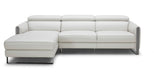 Vella Premium Leather Sectional In Light Grey 