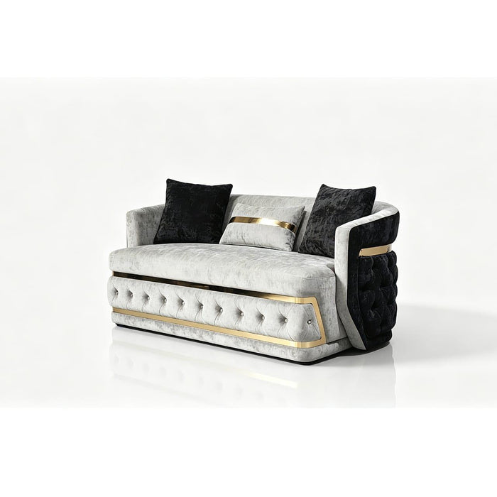 Vienna Gray & Black Living Room Set