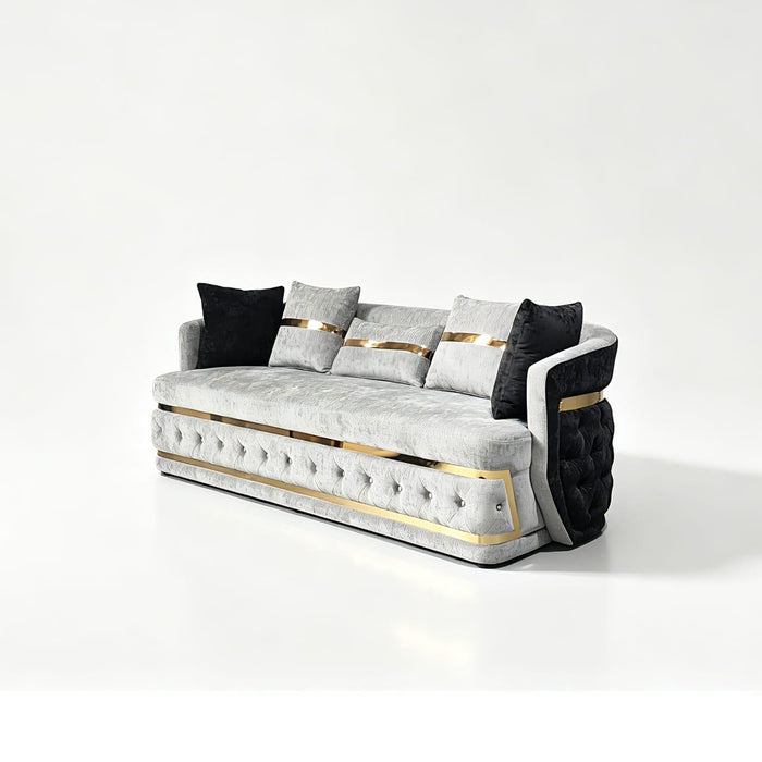 Vienna Gray & Black Living Room Set