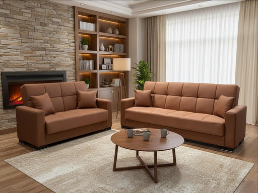 Veranda Amber Pu Living Room Set