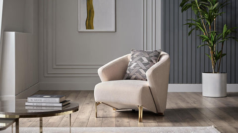 Sillón decorativo Veronica - visón plateado