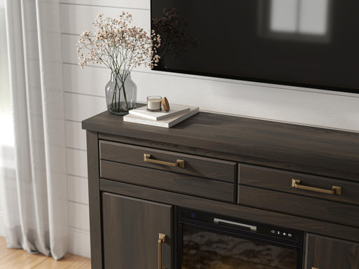 Brazen Valley 60" TV Stand with Electric Fireplace - Dark Brown
