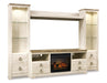 Willowton 4-Piece Entertainment Center with Electric Fireplace