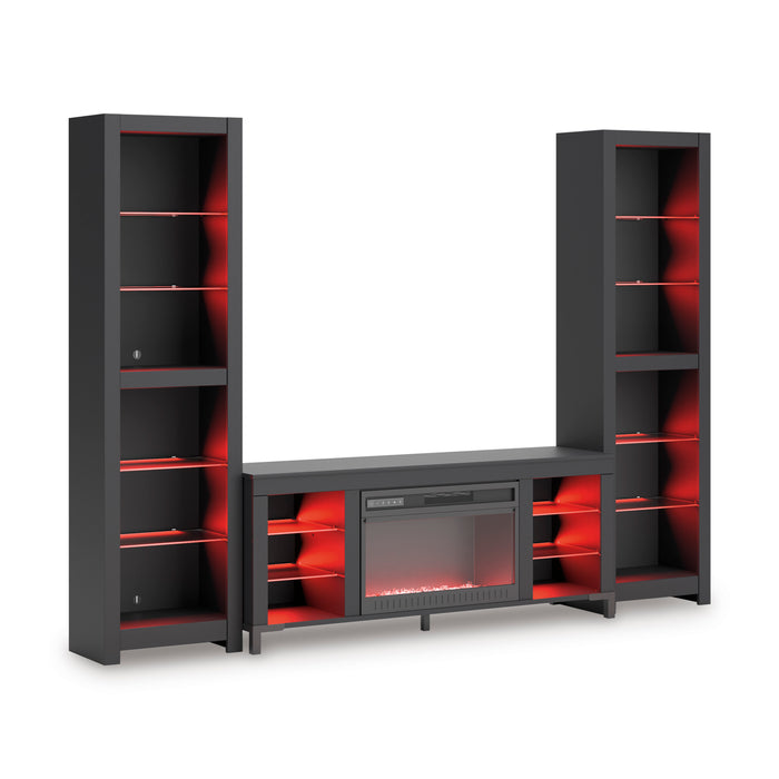 Cayberry 3-Piece Entertainment Center with Electric Fireplace