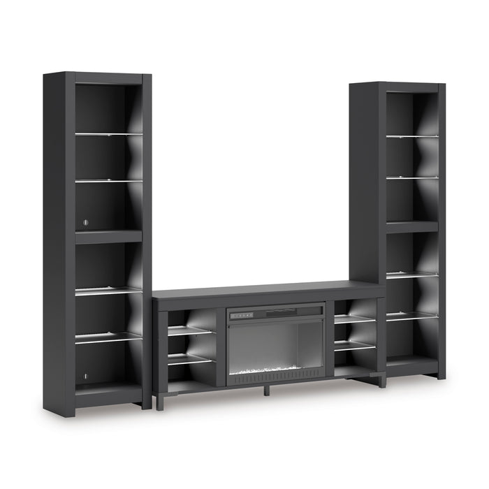Cayberry 3-Piece Entertainment Center with Electric Fireplace