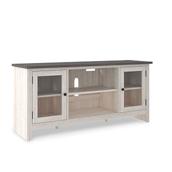 Dorrinson 60" TV Stand with Electric Fireplace - White;Black/Gray