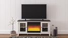 Dorrinson 60" TV Stand with Electric Fireplace - Brown/Beige;White
