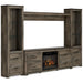 Trinell 4-Piece Entertainment Center with Electric Fireplace